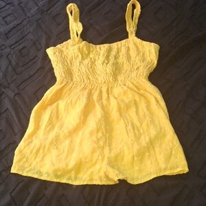 Yellow Smocked Sundress with Polka Dots